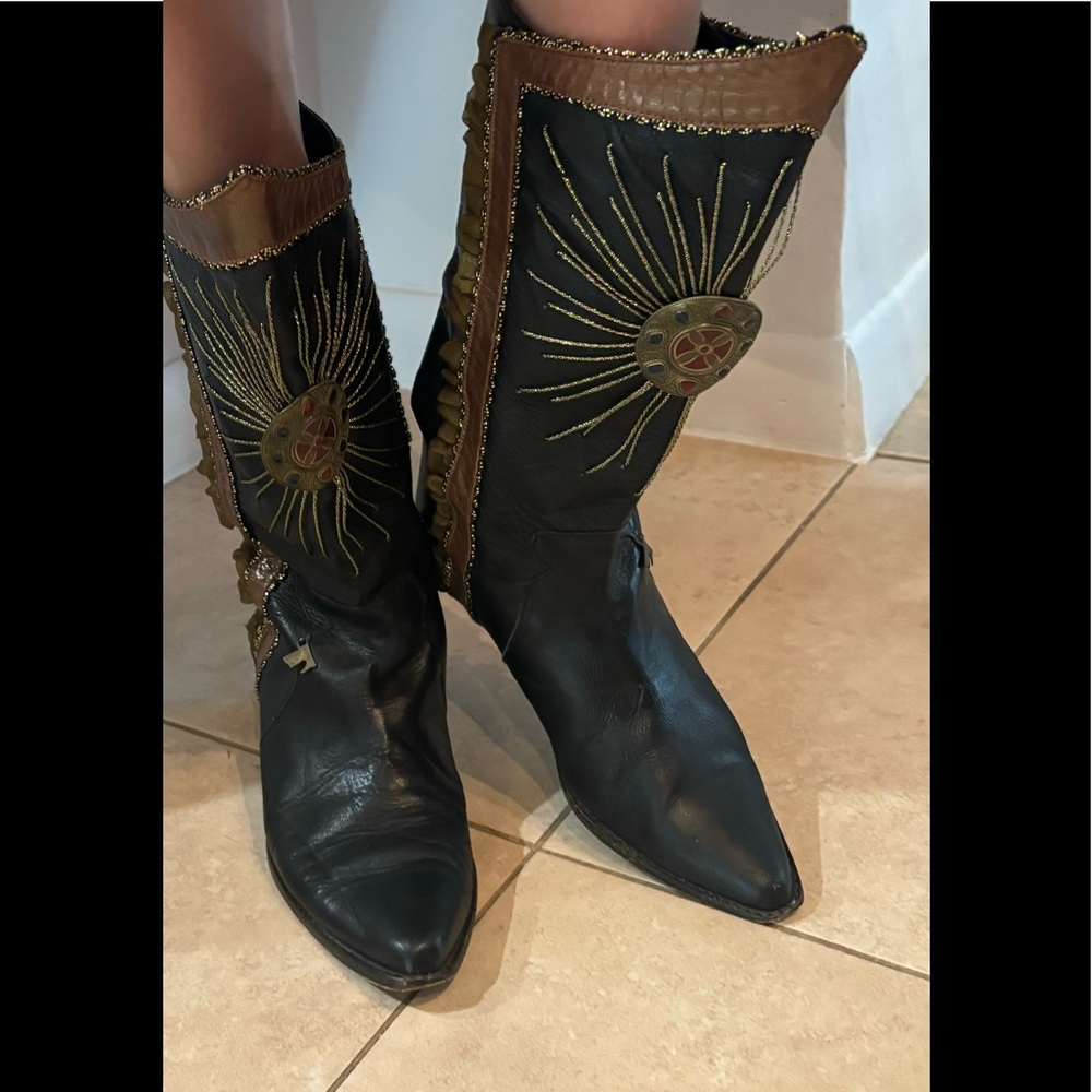 Vintage bohemian CHICA’S cowboy with intricate details- unique!